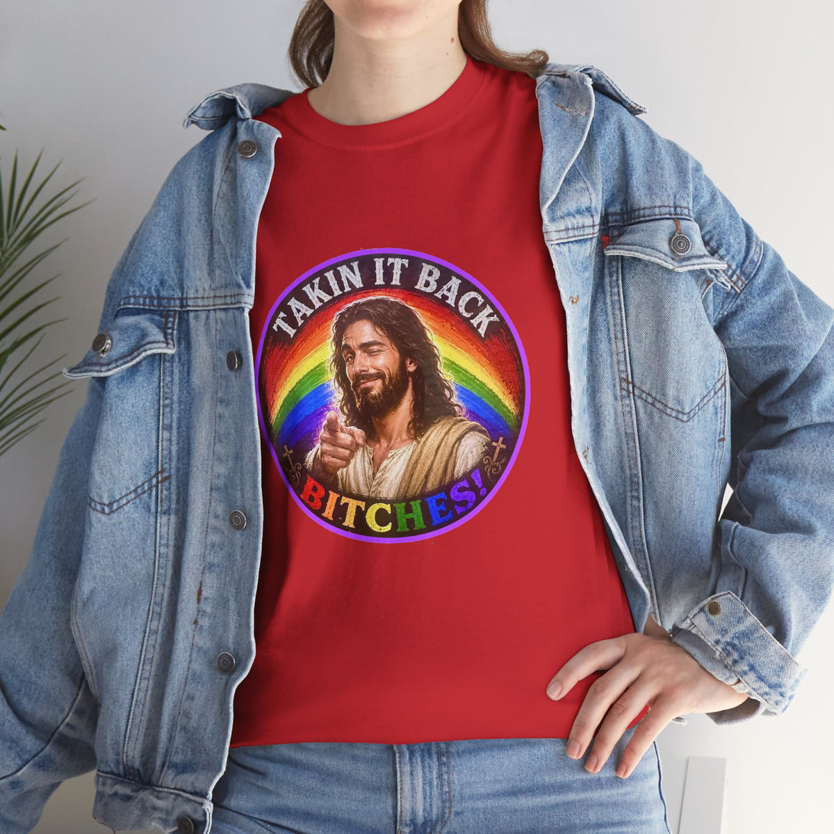 Rainbow Jesus Parody T-Shirt, Takin It Back Bitches