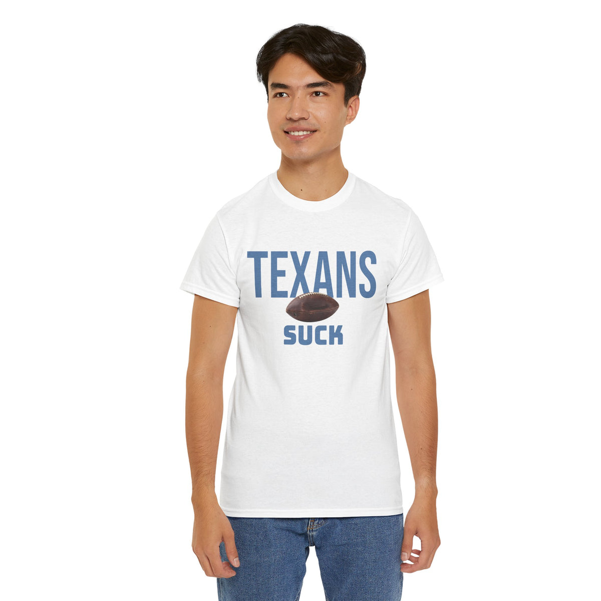 Texans Suck Football T-Shirt in Tennessee Colors