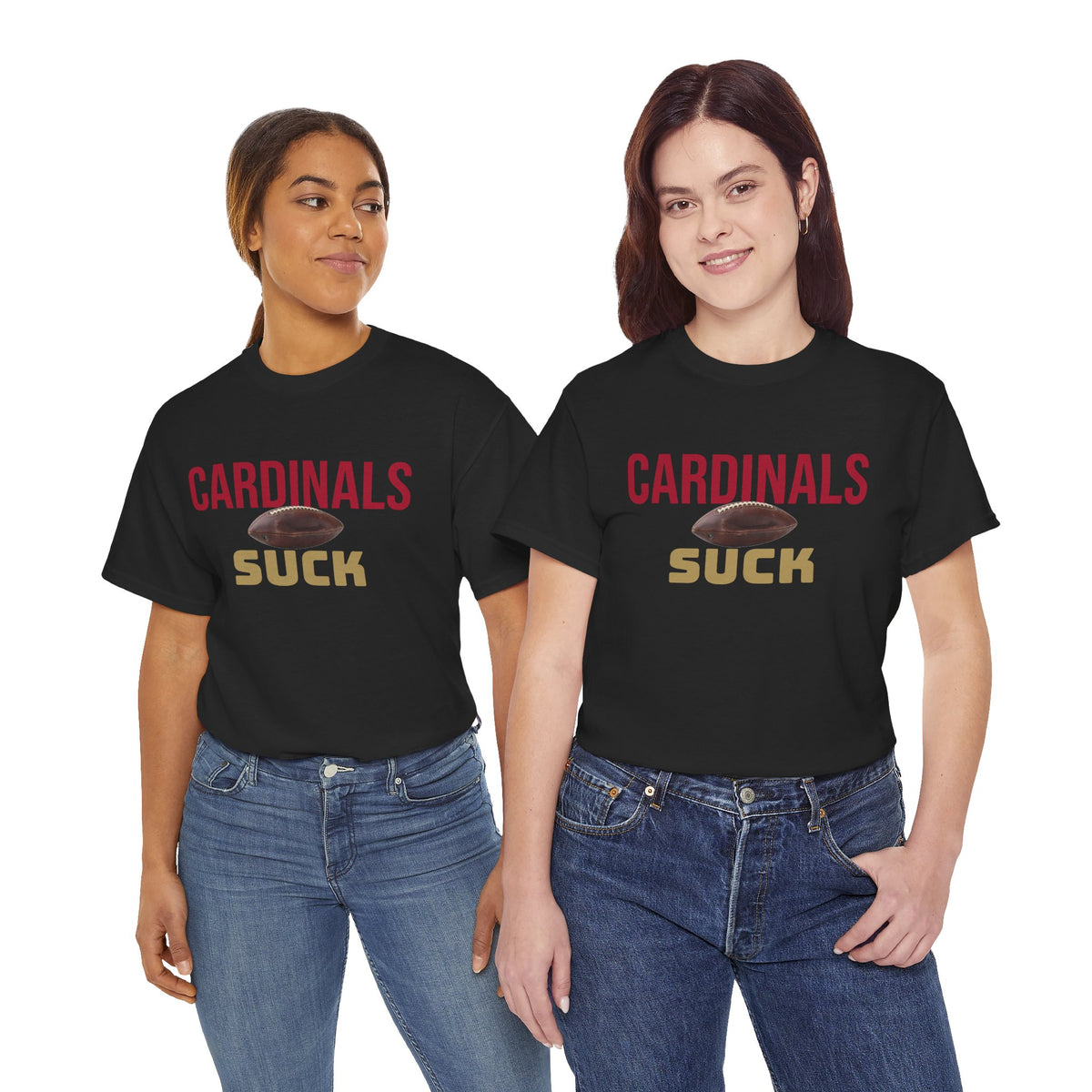 Cardinals Suck Football T-Shirt in San Francisco Colors - 4 varieties