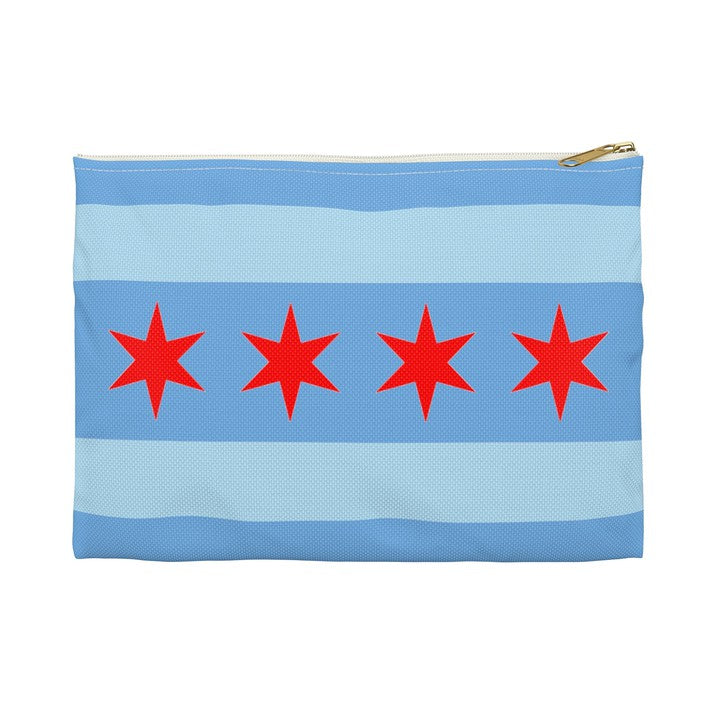 Accessory Pouch Chicago P D Chicago Flag Two-Sided Zipper Pencil Case Travel Bag Gift for One Chicago Fan-Bags-Printify-Accessory Pouch, Bags, Chicago Flag, Chicago Gifts, Chicago P D, Chicago P D show fan, Cosmetic Bag, Durable Material, More, One Chicago gift, Pencil Case, Regional, Small Holder, Spun Polyester, The Whole Nother, TheWholeNother, TheWholeNother.com, Travel Organizer, Two-Sided Design, Zipper Closure | Small,White zipper,,7783468105821-Accessory-Pouch-Chicago-P-D-Chicago-Flag-Two-Sided-Zipp