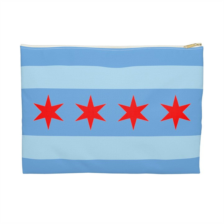 Accessory Pouch Chicago P D Chicago Flag Two-Sided Zipper Pencil Case Travel Bag Gift for One Chicago Fan-Bags-Printify-Accessory Pouch, Bags, Chicago Flag, Chicago Gifts, Chicago P D, Chicago P D show fan, Cosmetic Bag, Durable Material, More, One Chicago gift, Pencil Case, Regional, Small Holder, Spun Polyester, The Whole Nother, TheWholeNother, TheWholeNother.com, Travel Organizer, Two-Sided Design, Zipper Closure | Large,White zipper,,7783468105821-Accessory-Pouch-Chicago-P-D-Chicago-Flag-Two-Sided-Zipp