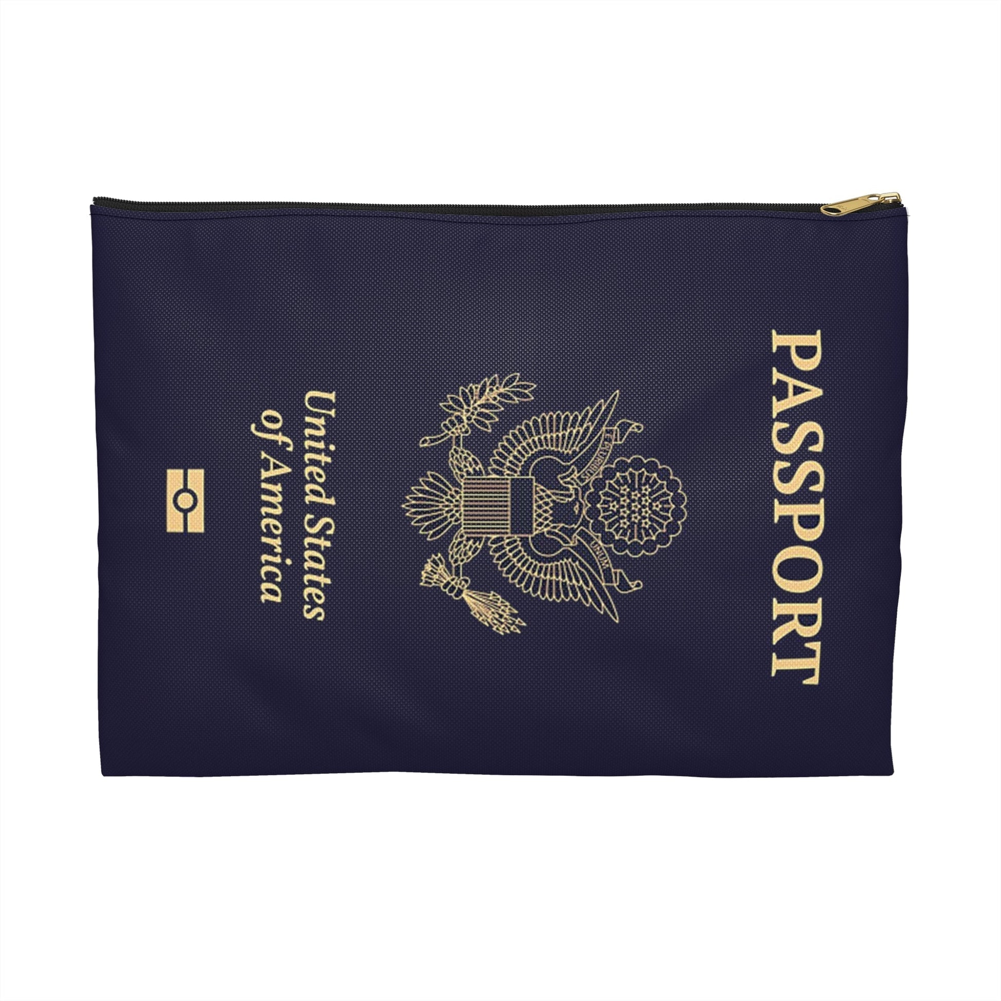 Accessory Pouch - U.S. Passport - United States Passport -themed Consmetics Bag / Pencil Case-Bags-Printify-Accessories, Accessory Pouch, All Over Print, AOP, Assembled in the USA, Assembled in USA, bag, bags, Made in the USA, Made in USA, Make-up Case, More, Passport, Pouches, Sublimation, The Whole Nother, Travel, Travel Accessories, Travel Pouch, USA, World | Large,Black zipper,,7568897867869-Accessory-Pouch-U_S_-Passport-United-States-Passport-themed-Consmetics-Bag-Pencil-Case-Bags-Accessories-Accessory