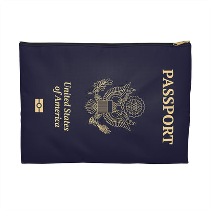 Accessory Pouch - U.S. Passport - United States Passport -themed Consmetics Bag / Pencil Case-Bags-Printify-Accessories, Accessory Pouch, All Over Print, AOP, Assembled in the USA, Assembled in USA, bag, bags, Made in the USA, Made in USA, Make-up Case, More, Passport, Pouches, Sublimation, The Whole Nother, Travel, Travel Accessories, Travel Pouch, USA, World | Large,Black zipper,,7568897867869-Accessory-Pouch-U_S_-Passport-United-States-Passport-themed-Consmetics-Bag-Pencil-Case-Bags-Accessories-Accessory