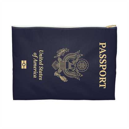 Accessory Pouch - U.S. Passport - United States Passport -themed Consmetics Bag / Pencil Case-Bags-Printify-Accessories, Accessory Pouch, All Over Print, AOP, Assembled in the USA, Assembled in USA, bag, bags, Made in the USA, Made in USA, Make-up Case, More, Passport, Pouches, Sublimation, The Whole Nother, Travel, Travel Accessories, Travel Pouch, USA, World | Large,White zipper,,7568897867869-Accessory-Pouch-U_S_-Passport-United-States-Passport-themed-Consmetics-Bag-Pencil-Case-Bags-Accessories-Accessory