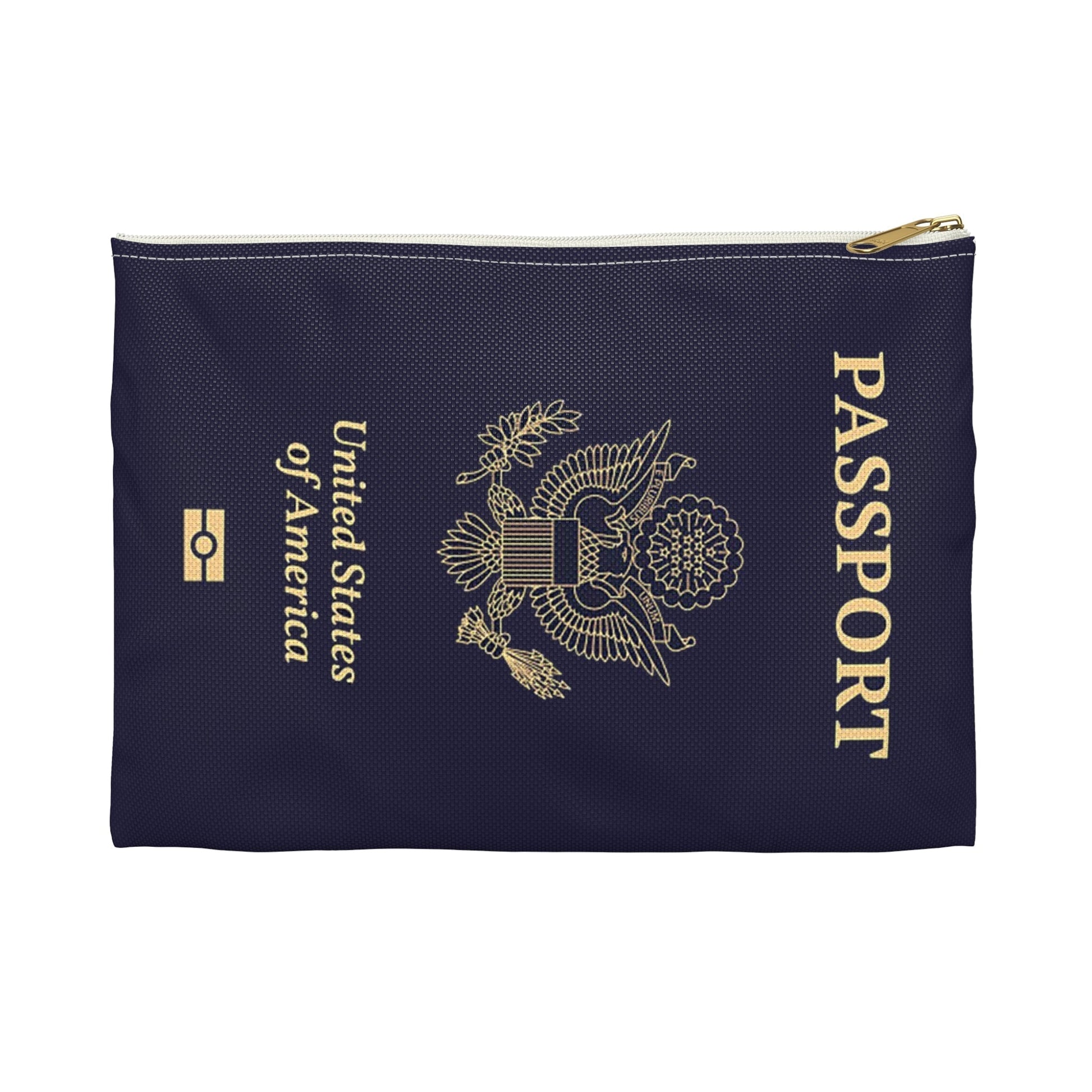 Accessory Pouch - U.S. Passport - United States Passport -themed Consmetics Bag / Pencil Case-Bags-Printify-Accessories, Accessory Pouch, All Over Print, AOP, Assembled in the USA, Assembled in USA, bag, bags, Made in the USA, Made in USA, Make-up Case, More, Passport, Pouches, Sublimation, The Whole Nother, Travel, Travel Accessories, Travel Pouch, USA, World | Small,White zipper,,7568897867869-Accessory-Pouch-U_S_-Passport-United-States-Passport-themed-Consmetics-Bag-Pencil-Case-Bags-Accessories-Accessory