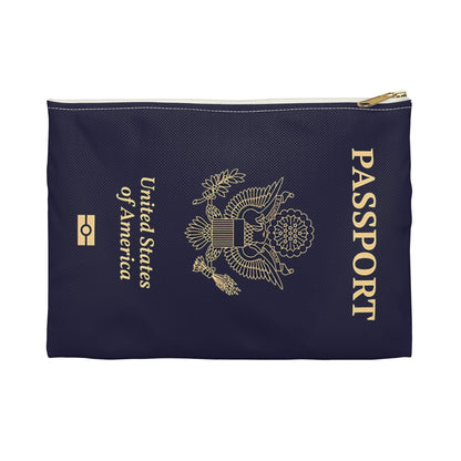 Accessory Pouch - U.S. Passport - United States Passport -themed Consmetics Bag / Pencil Case-Bags-Printify-Accessories, Accessory Pouch, All Over Print, AOP, Assembled in the USA, Assembled in USA, bag, bags, Made in the USA, Made in USA, Make-up Case, More, Passport, Pouches, Sublimation, The Whole Nother, Travel, Travel Accessories, Travel Pouch, USA, World | Small,White zipper,,7568897867869-Accessory-Pouch-U_S_-Passport-United-States-Passport-themed-Consmetics-Bag-Pencil-Case-Bags-Accessories-Accessory