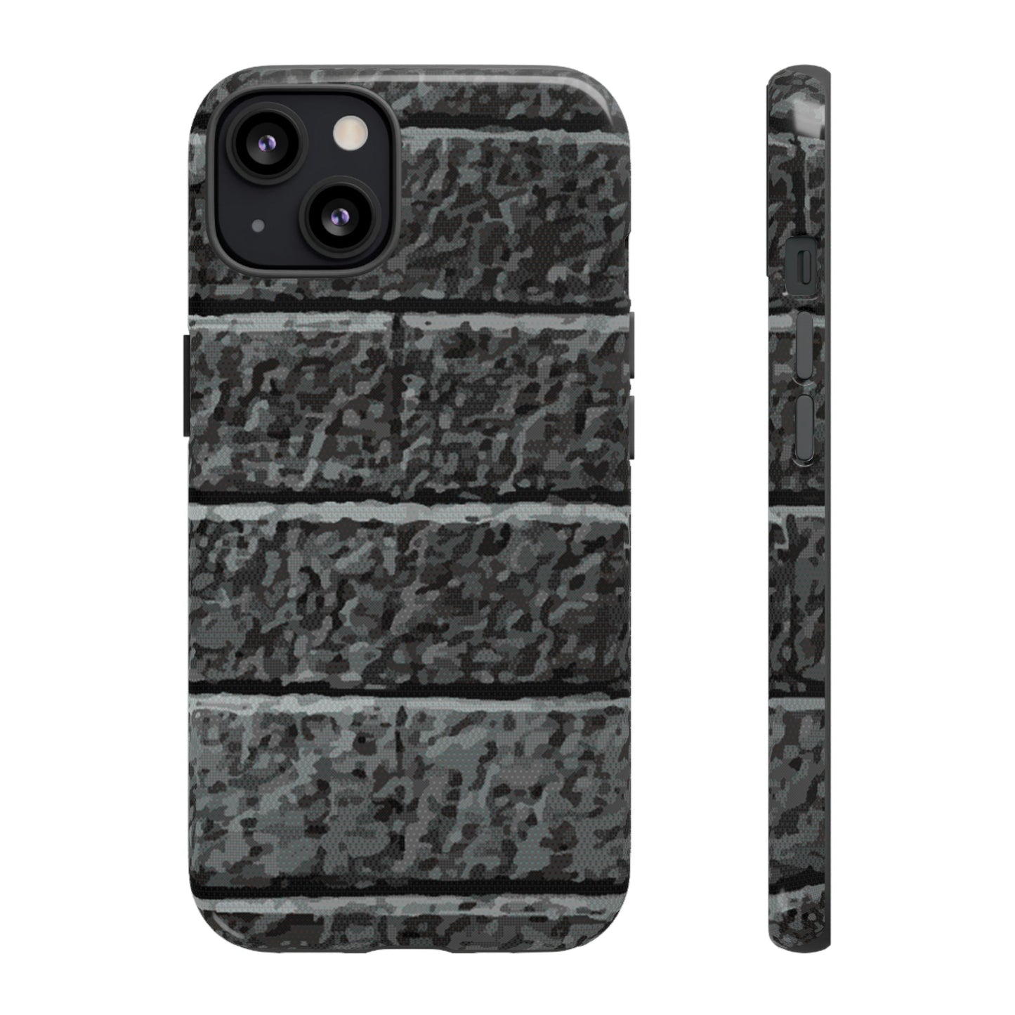 Phone Case-BLACK BRICK | Tough-iPhone 13-Glossy-PhoneCaseBoss-Phone-Best-Phone-Cases