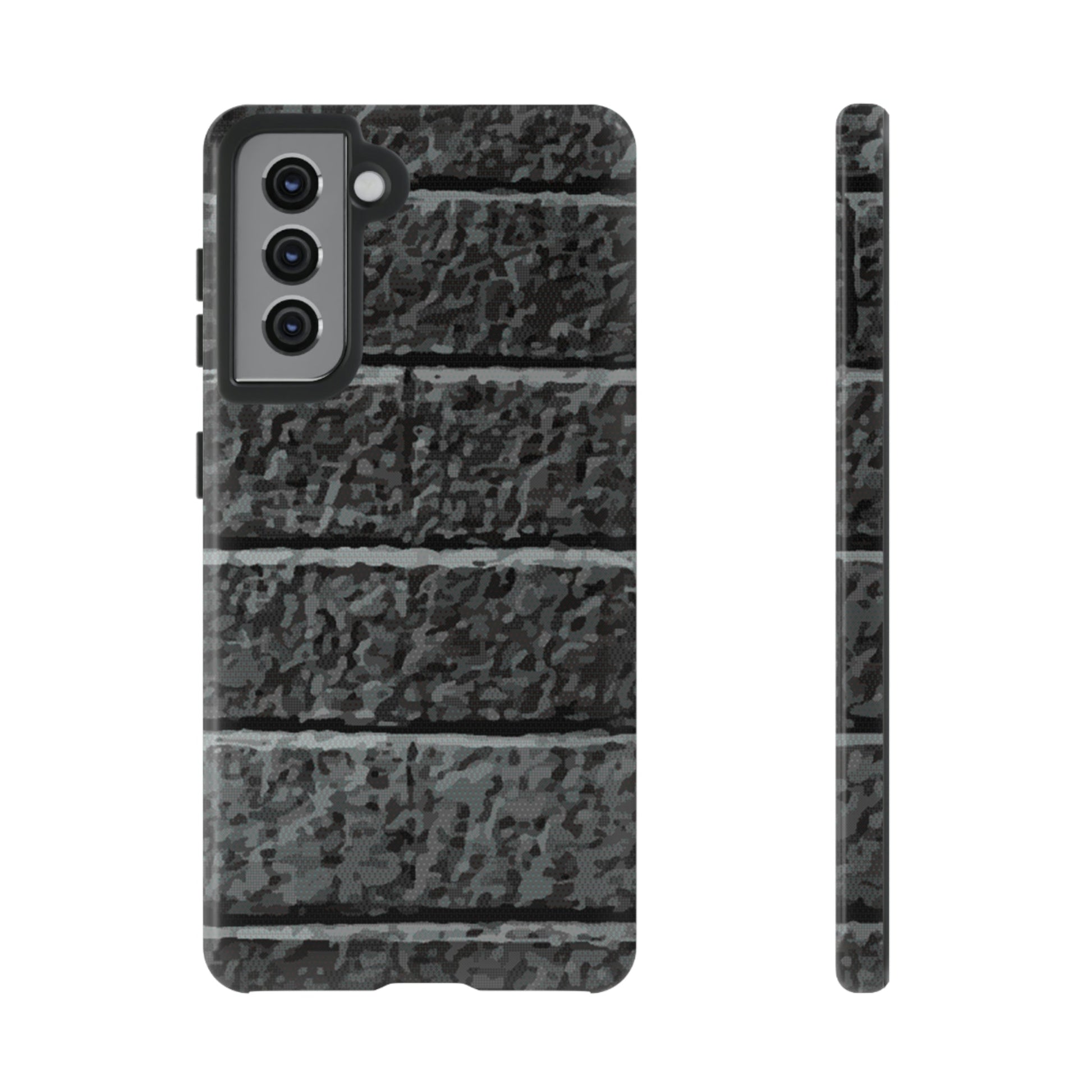 Phone Case-BLACK BRICK | Tough-Samsung Galaxy S21-Glossy-PhoneCaseBoss-Phone-Best-Phone-Cases