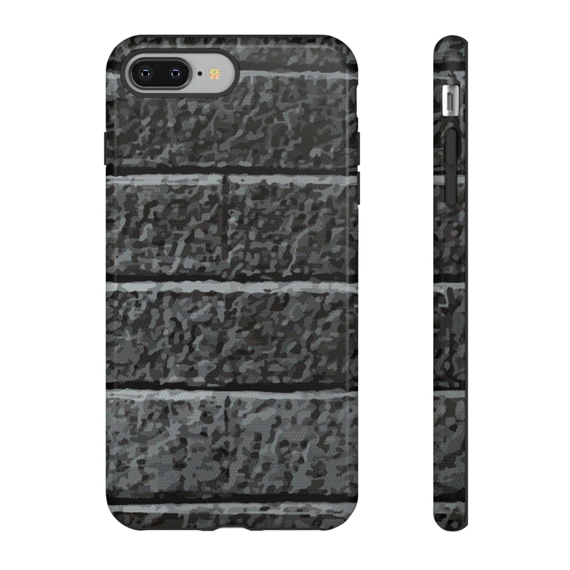 Phone Case-BLACK BRICK | Tough-iPhone 8 Plus-Glossy-PhoneCaseBoss-Phone-Best-Phone-Cases