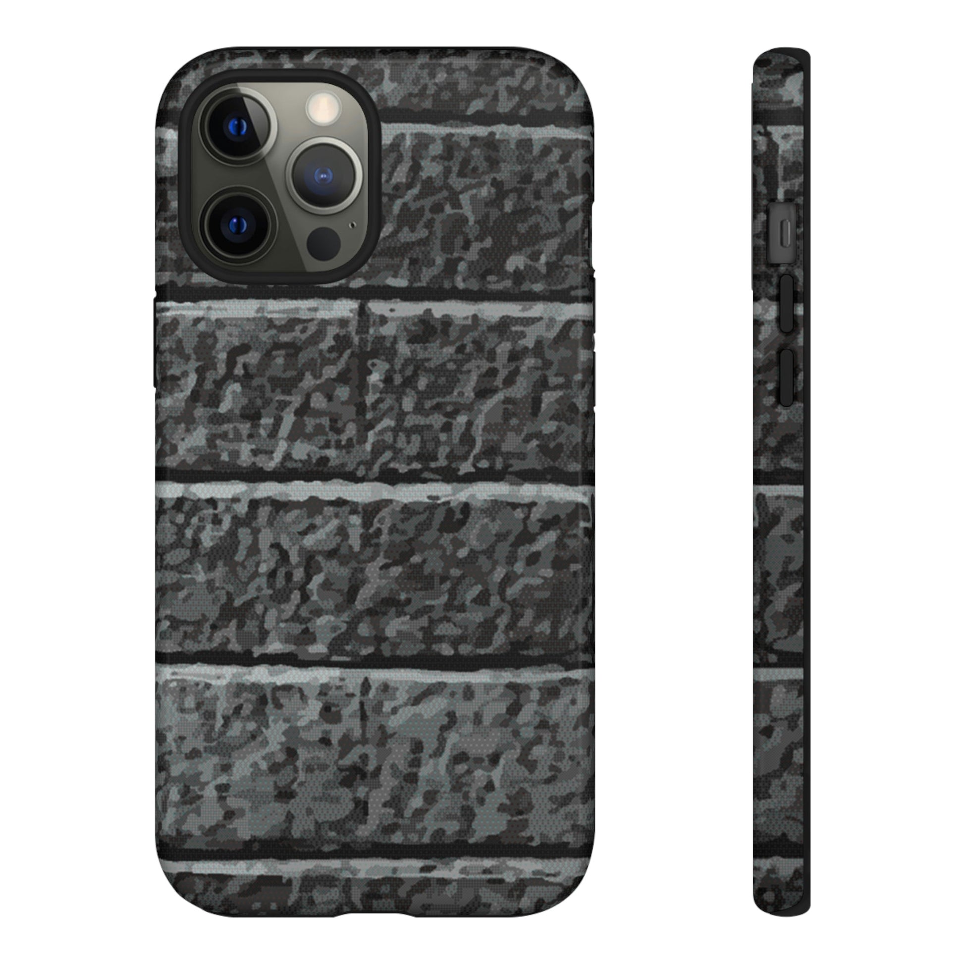 Phone Case-BLACK BRICK | Tough-iPhone 12 Pro Max-Glossy-PhoneCaseBoss-Phone-Best-Phone-Cases