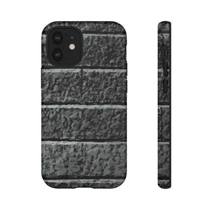 Phone Case-BLACK BRICK | Tough-iPhone 12 Mini-Glossy-PhoneCaseBoss-Phone-Best-Phone-Cases