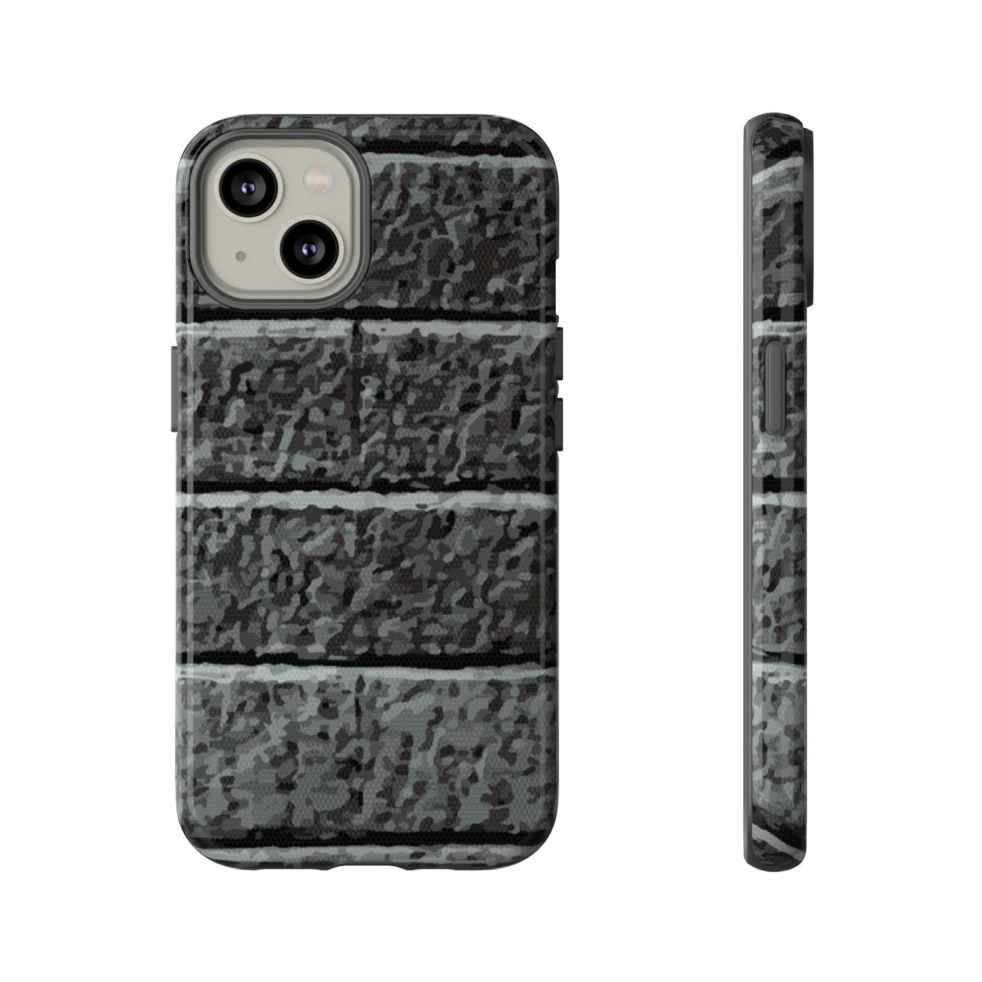 Phone Case-BLACK BRICK | Tough-iPhone 14-Glossy-PhoneCaseBoss-Phone-Best-Phone-Cases