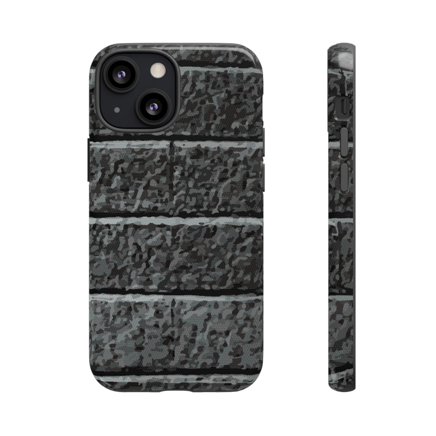 Phone Case-BLACK BRICK | Tough-iPhone 13 Mini-Glossy-PhoneCaseBoss-Phone-Best-Phone-Cases