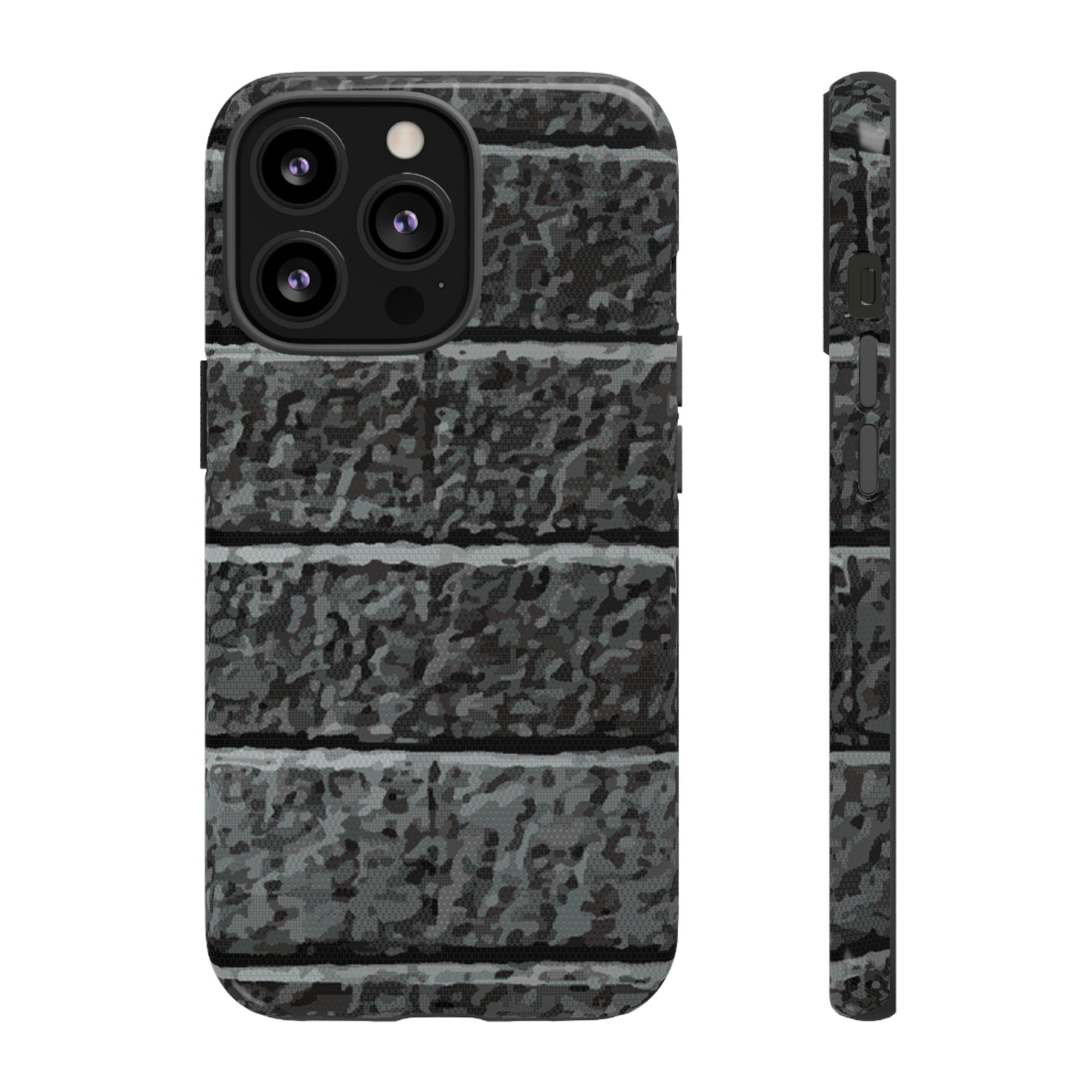 Phone Case-BLACK BRICK | Tough-iPhone 13 Pro-Glossy-PhoneCaseBoss-Phone-Best-Phone-Cases