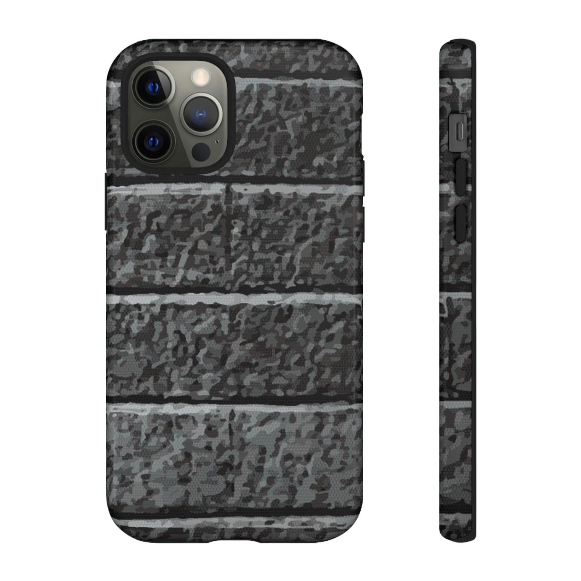 Phone Case-BLACK BRICK | Tough-iPhone 12 Pro-Glossy-PhoneCaseBoss-Phone-Best-Phone-Cases