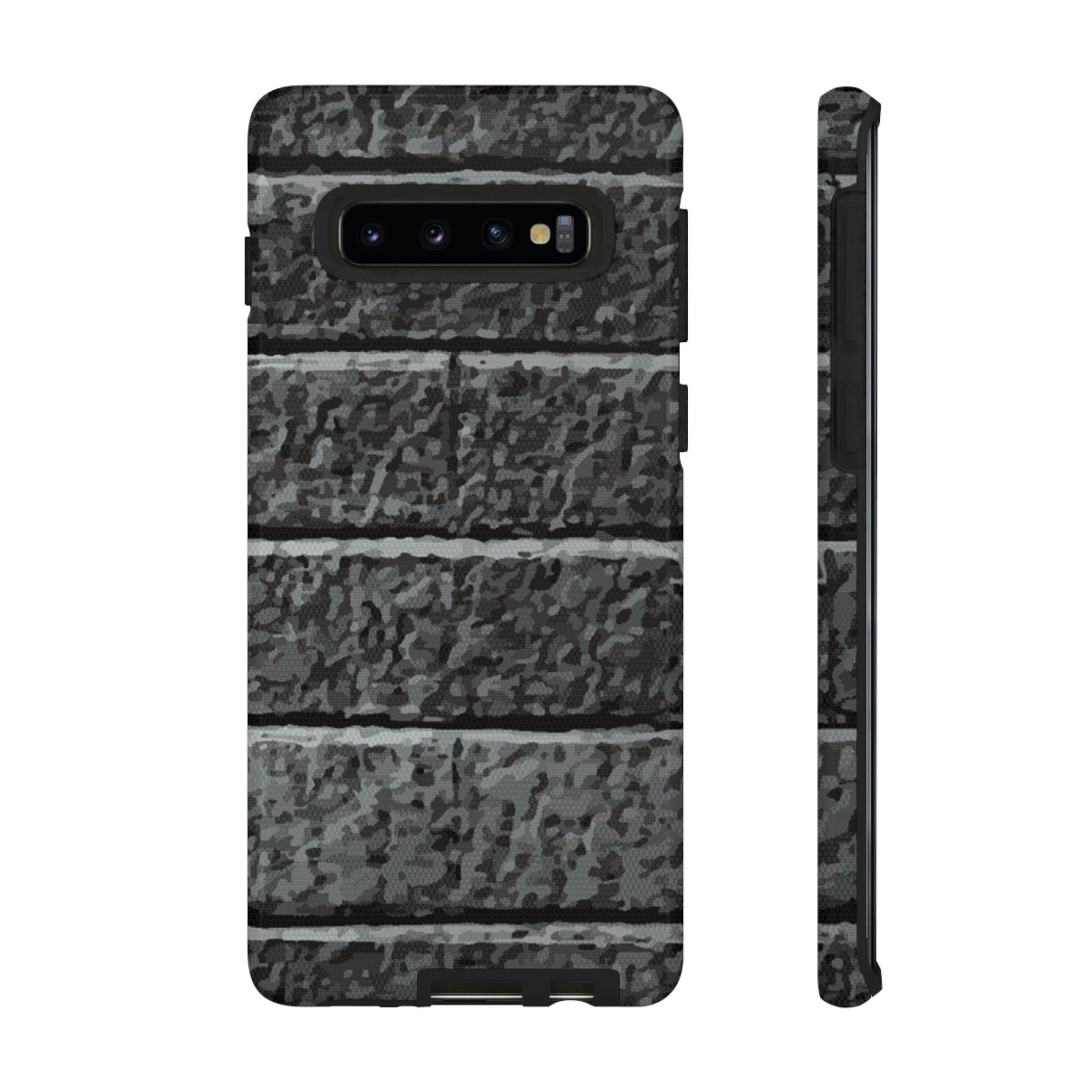 Phone Case-BLACK BRICK | Tough-Samsung Galaxy S10-Glossy-PhoneCaseBoss-Phone-Best-Phone-Cases