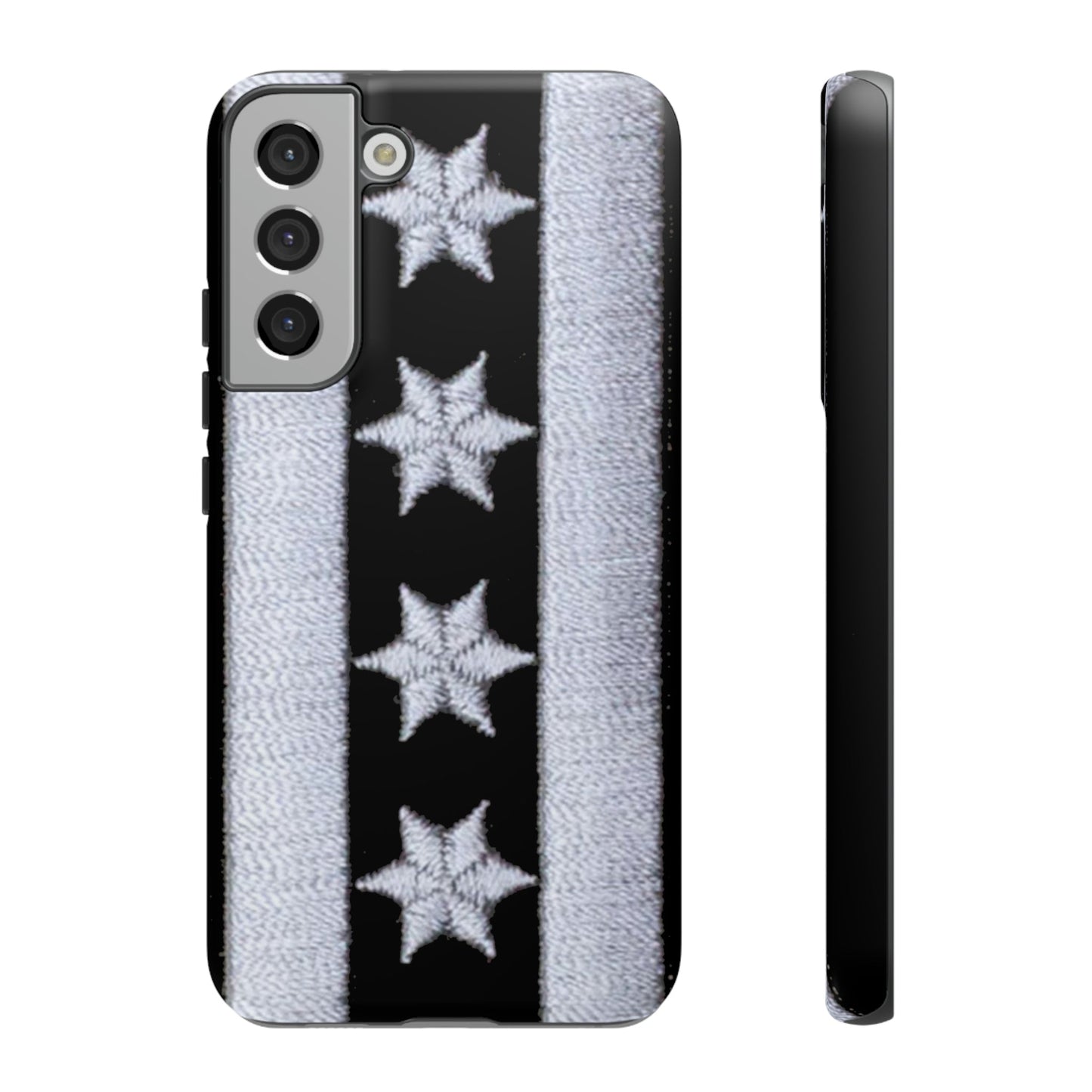 Phone Case-BLACK CHICAGO FLAG | Tough-Samsung Galaxy S22 Plus-Matte-PhoneCaseBoss-Phone-Best-Phone-Cases