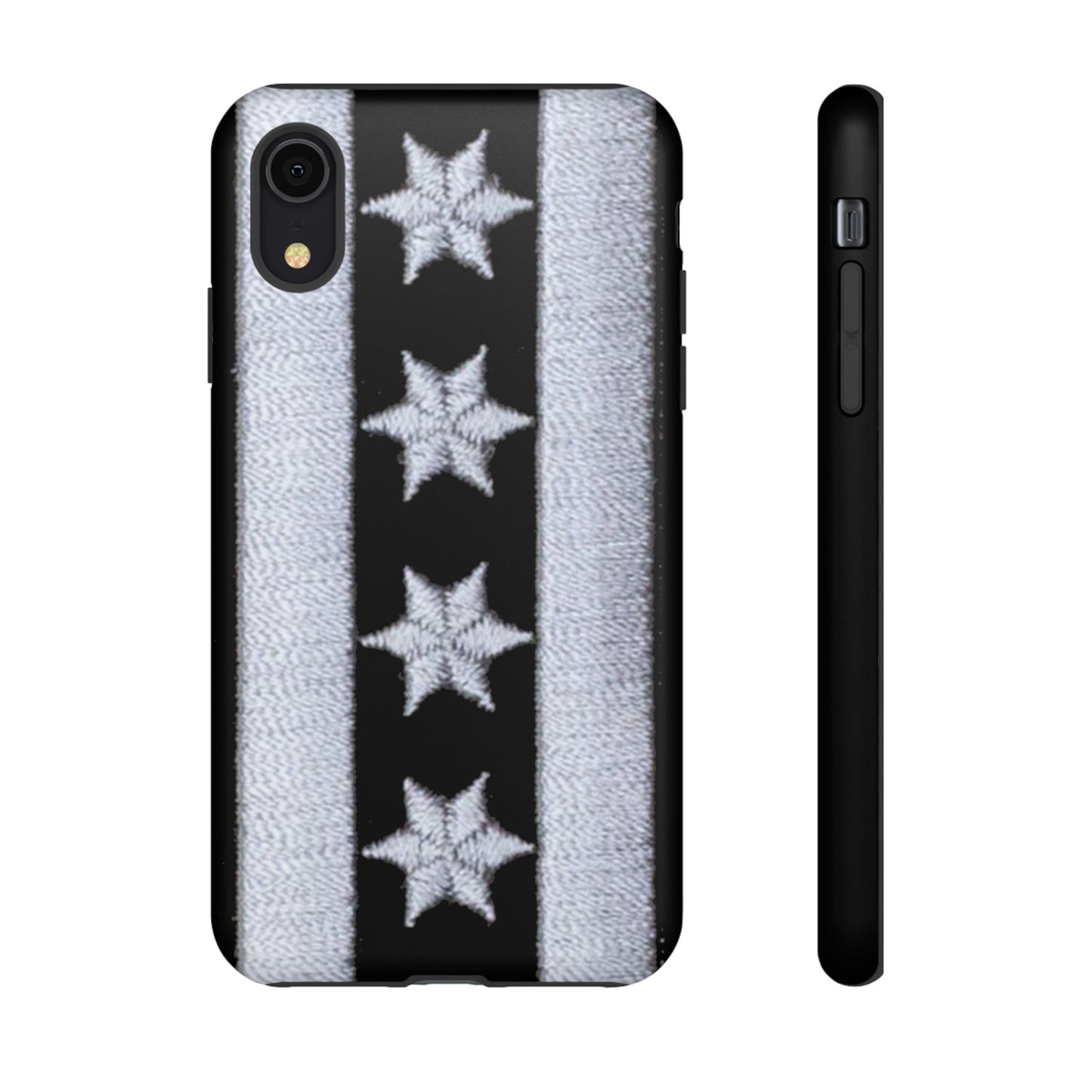 Phone Case-BLACK CHICAGO FLAG | Tough-iPhone XR-Matte-PhoneCaseBoss-Phone-Best-Phone-Cases