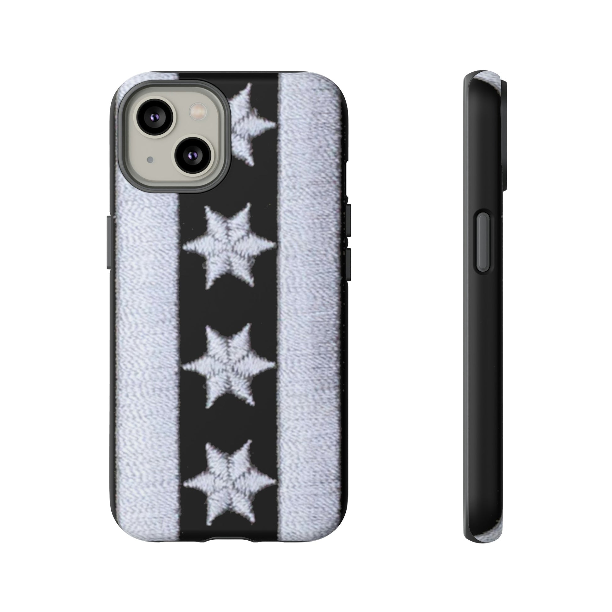 Phone Case-BLACK CHICAGO FLAG | Tough-iPhone 14-Matte-PhoneCaseBoss-Phone-Best-Phone-Cases