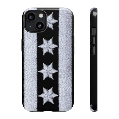 Phone Case-BLACK CHICAGO FLAG | Tough-iPhone 13-Glossy-PhoneCaseBoss-Phone-Best-Phone-Cases