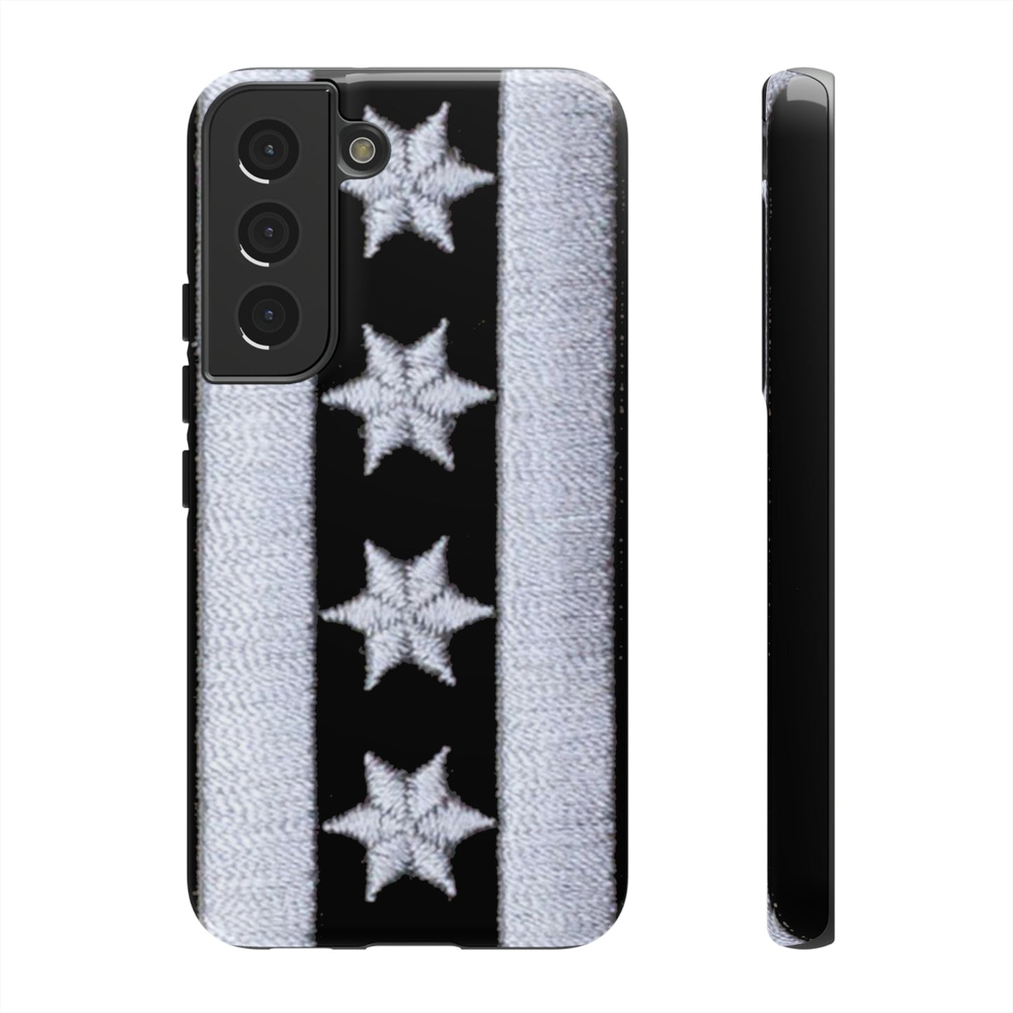 Phone Case-BLACK CHICAGO FLAG | Tough-Samsung Galaxy S22-Glossy-PhoneCaseBoss-Phone-Best-Phone-Cases