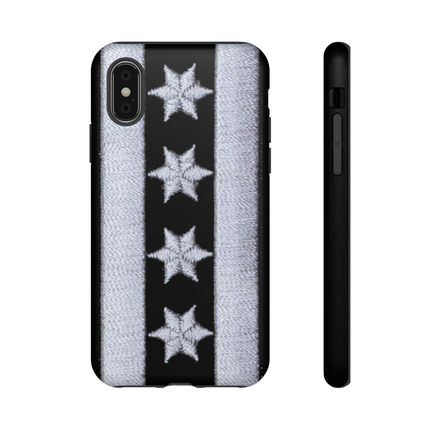 Phone Case-BLACK CHICAGO FLAG | Tough-iPhone XS-Matte-PhoneCaseBoss-Phone-Best-Phone-Cases