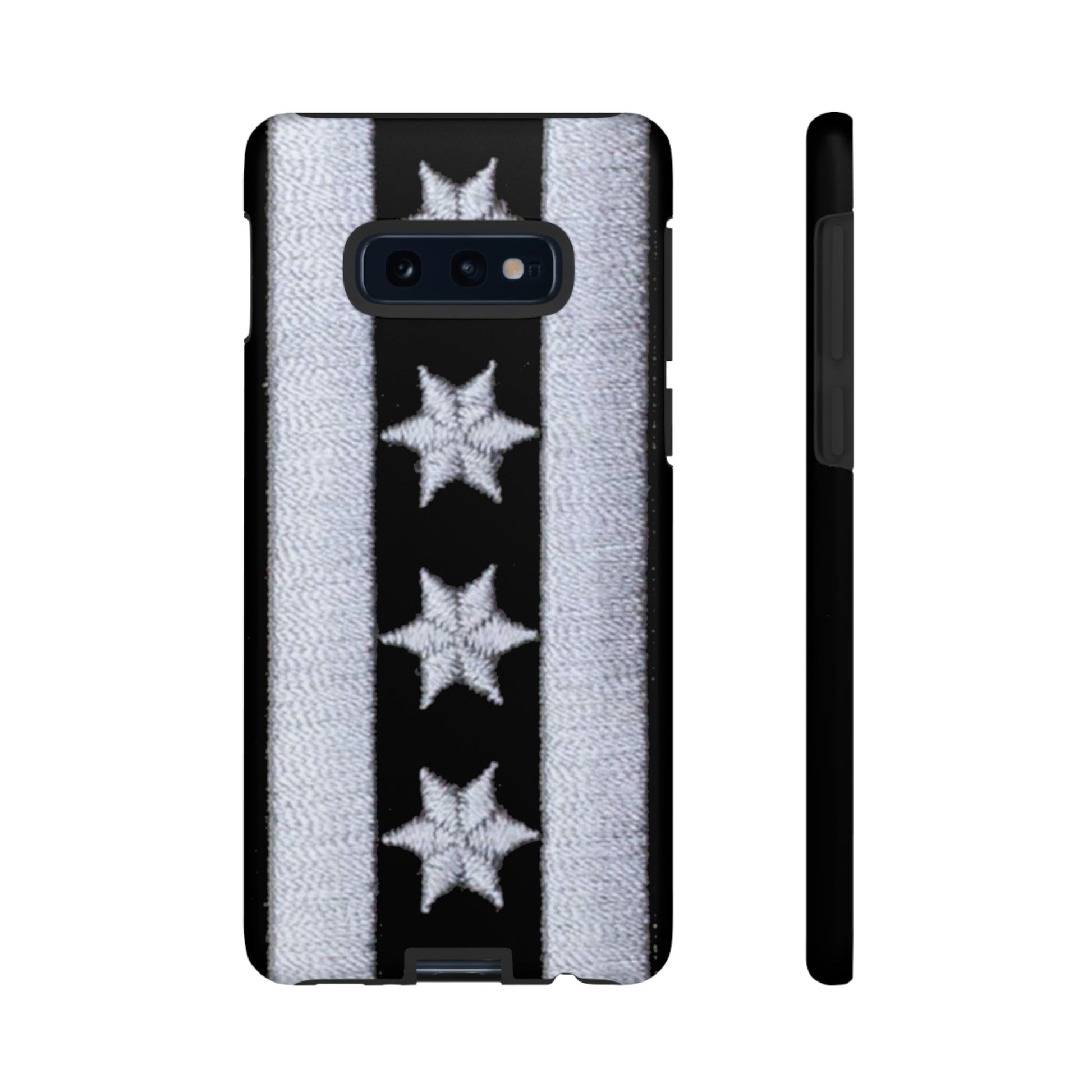 Phone Case-BLACK CHICAGO FLAG | Tough-Samsung Galaxy S10E-Matte-PhoneCaseBoss-Phone-Best-Phone-Cases