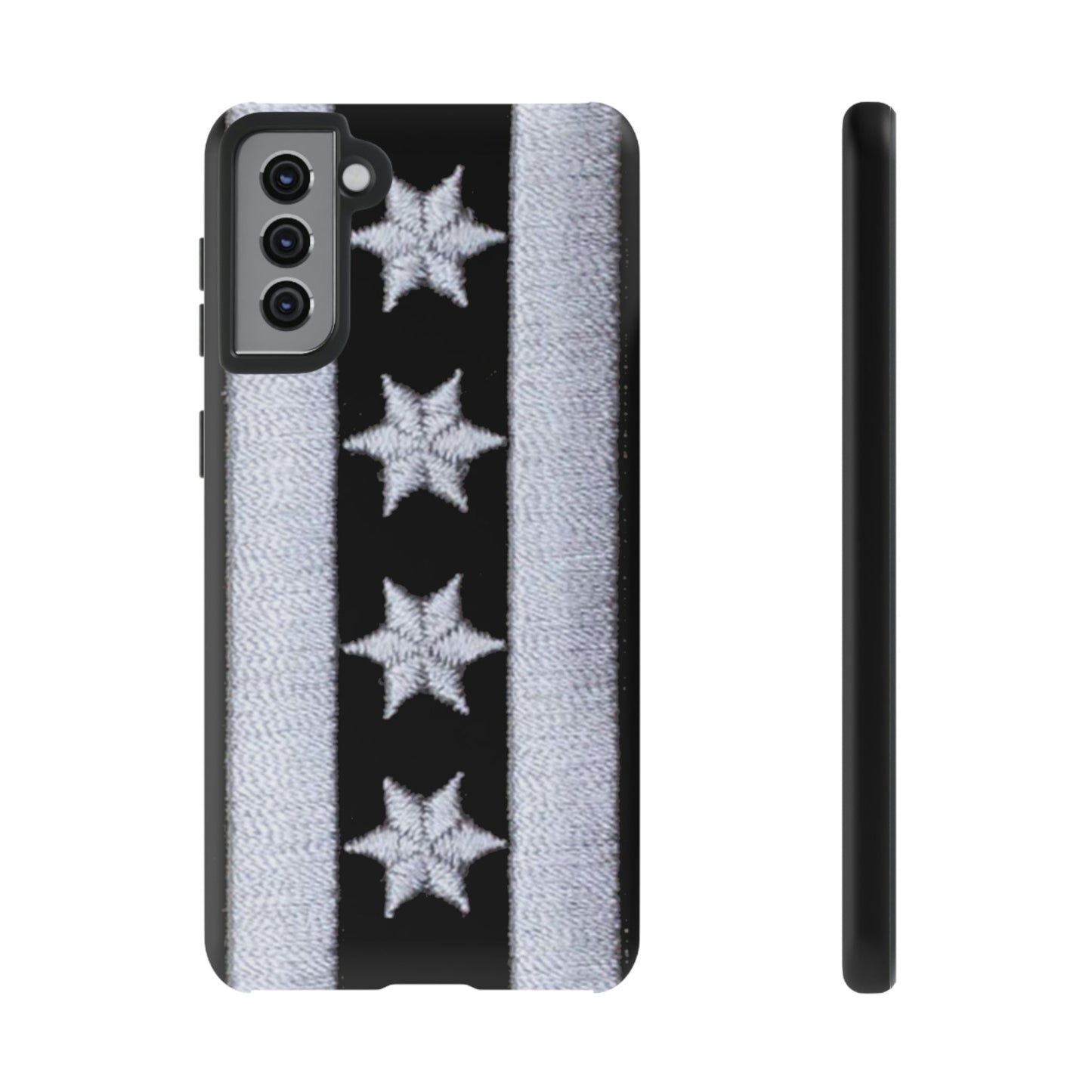 Phone Case-BLACK CHICAGO FLAG | Tough-Samsung Galaxy S21 Plus-Matte-PhoneCaseBoss-Phone-Best-Phone-Cases