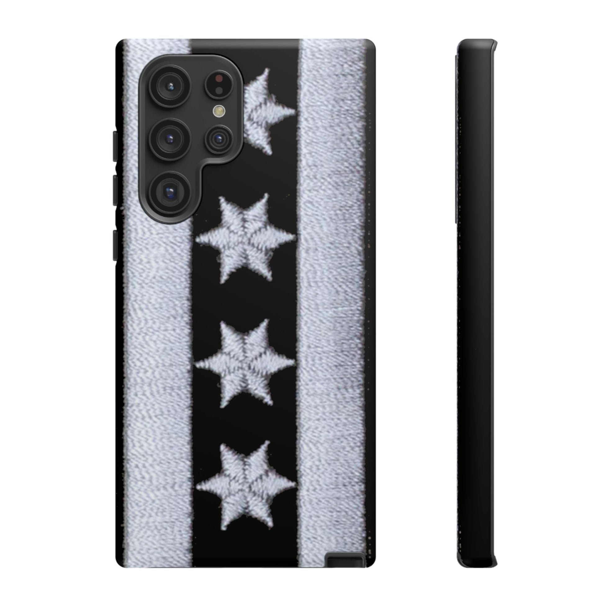 Phone Case-BLACK CHICAGO FLAG | Tough-Samsung Galaxy S22 Ultra-Matte-PhoneCaseBoss-Phone-Best-Phone-Cases