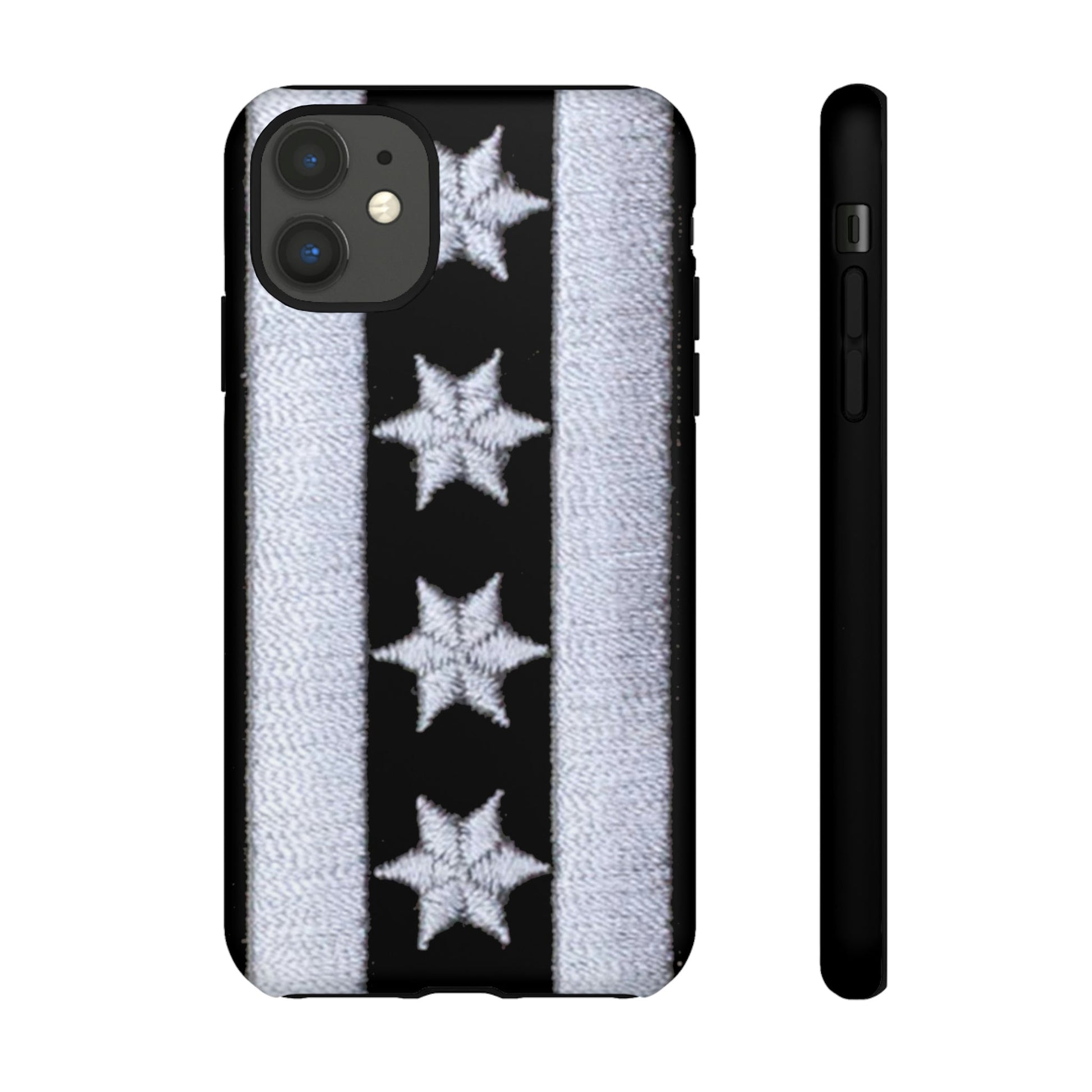 Phone Case-BLACK CHICAGO FLAG | Tough-iPhone 11-Matte-PhoneCaseBoss-Phone-Best-Phone-Cases