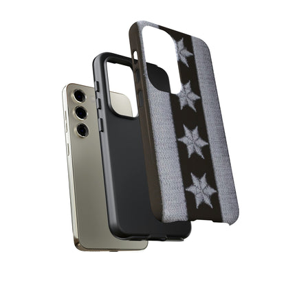 Phone Case-BLACK CHICAGO FLAG | Tough-PhoneCaseBoss-Phone-Best-Phone-Cases