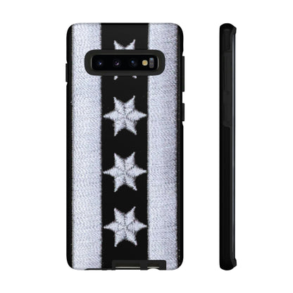 Phone Case-BLACK CHICAGO FLAG | Tough-Samsung Galaxy S10-Glossy-PhoneCaseBoss-Phone-Best-Phone-Cases