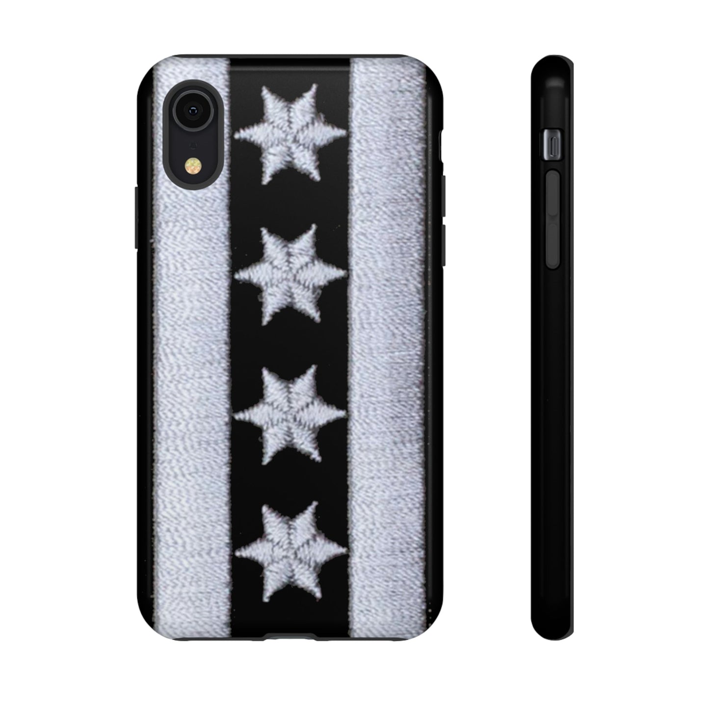 Phone Case-BLACK CHICAGO FLAG | Tough-iPhone XR-Glossy-PhoneCaseBoss-Phone-Best-Phone-Cases