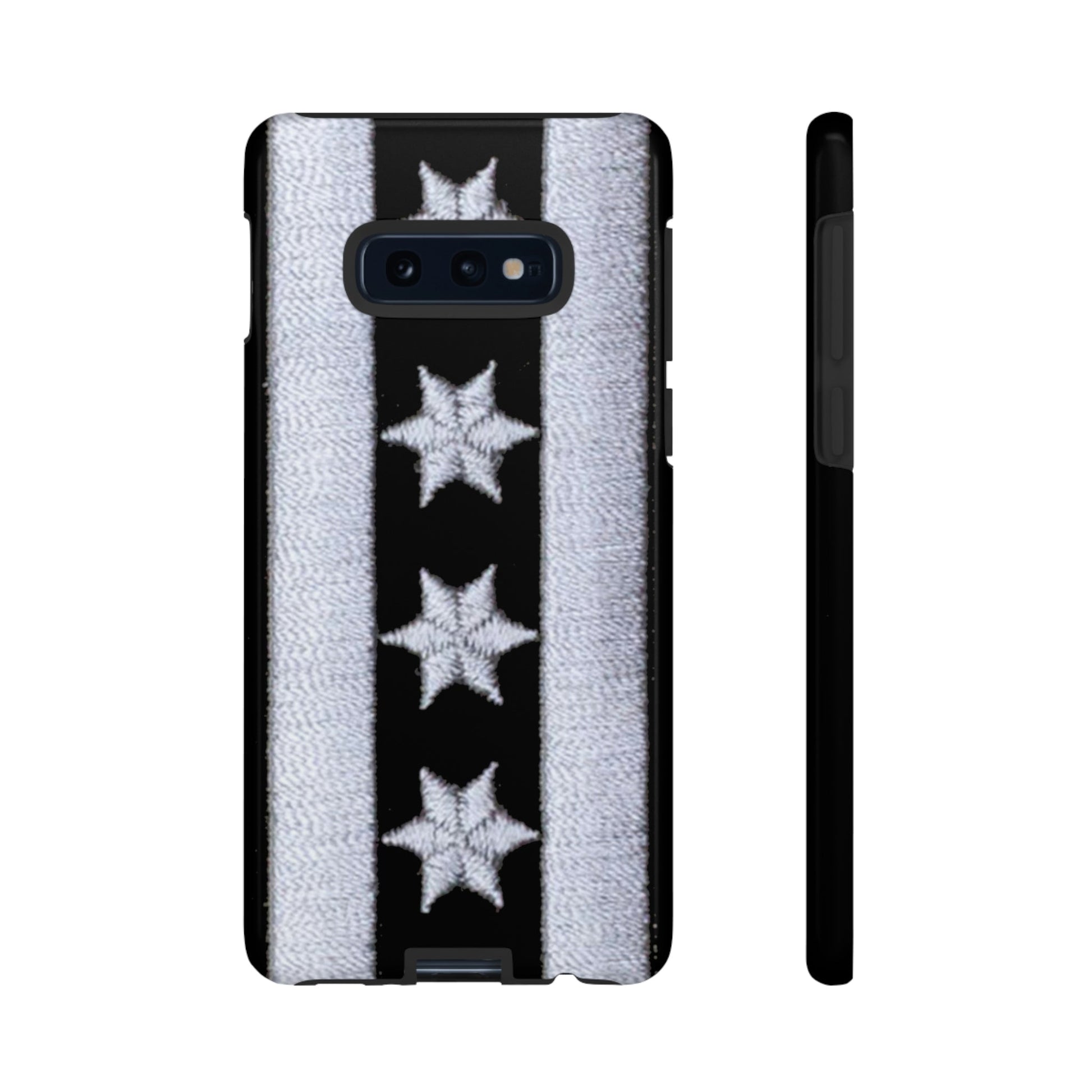 Phone Case-BLACK CHICAGO FLAG | Tough-Samsung Galaxy S10E-Glossy-PhoneCaseBoss-Phone-Best-Phone-Cases