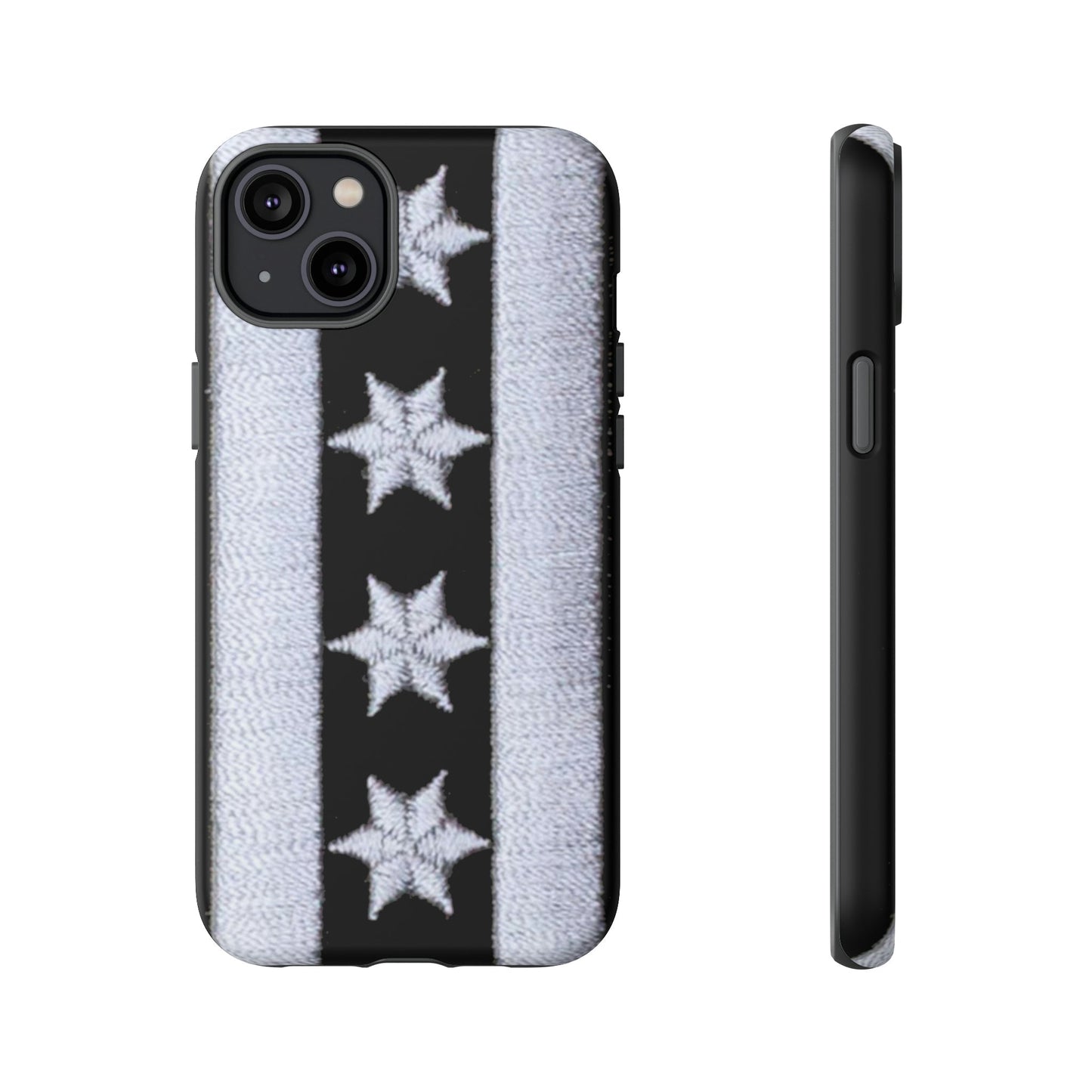 Phone Case-BLACK CHICAGO FLAG | Tough-iPhone 14 Plus-Matte-PhoneCaseBoss-Phone-Best-Phone-Cases