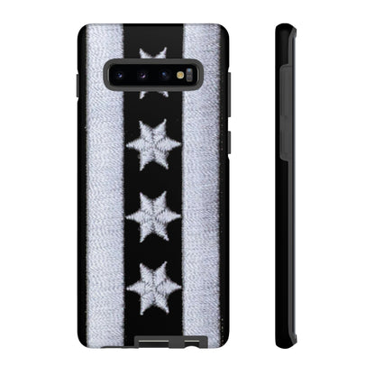 Phone Case-BLACK CHICAGO FLAG | Tough-Samsung Galaxy S10 Plus-Matte-PhoneCaseBoss-Phone-Best-Phone-Cases