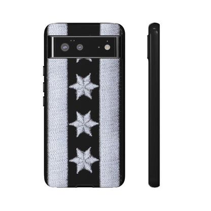 Phone Case-BLACK CHICAGO FLAG | Tough-Google Pixel 6-Glossy-PhoneCaseBoss-Phone-Best-Phone-Cases