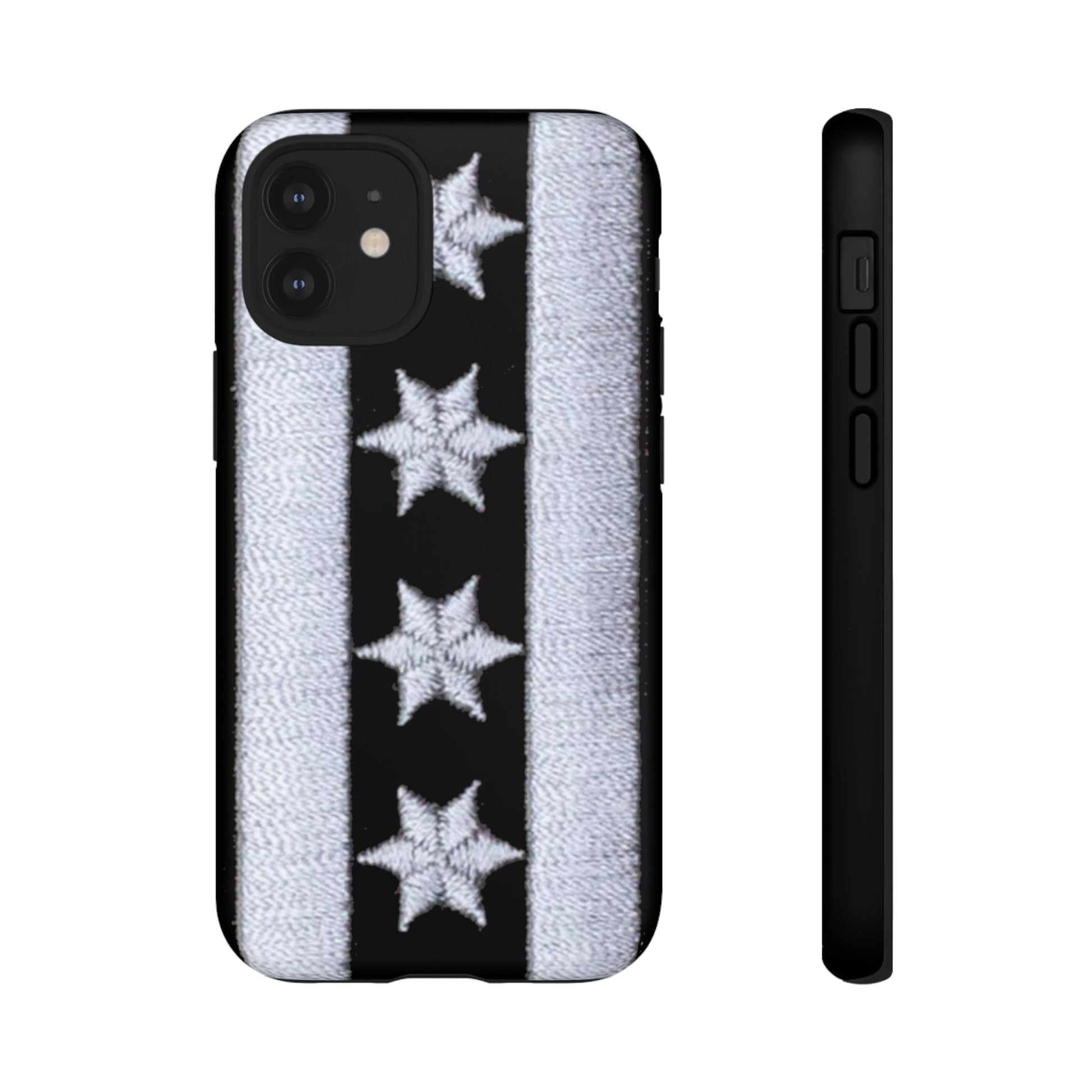 Phone Case-BLACK CHICAGO FLAG | Tough-iPhone 12 Mini-Matte-PhoneCaseBoss-Phone-Best-Phone-Cases