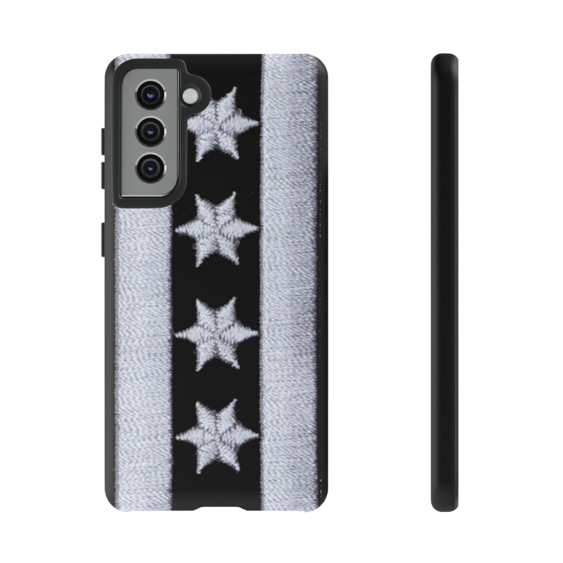 Phone Case-BLACK CHICAGO FLAG | Tough-Samsung Galaxy S21-Matte-PhoneCaseBoss-Phone-Best-Phone-Cases