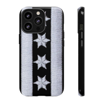 Phone Case-BLACK CHICAGO FLAG | Tough-iPhone 13 Pro-Glossy-PhoneCaseBoss-Phone-Best-Phone-Cases