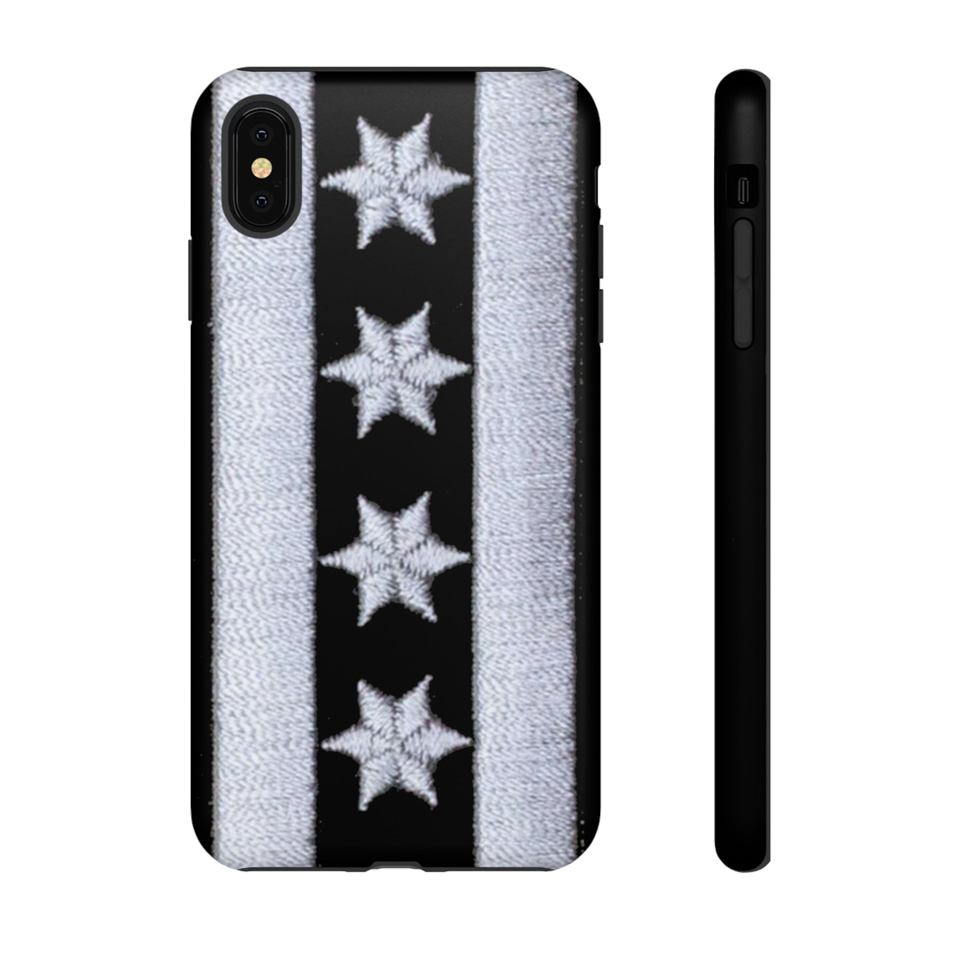 Phone Case-BLACK CHICAGO FLAG | Tough-iPhone XS MAX-Matte-PhoneCaseBoss-Phone-Best-Phone-Cases