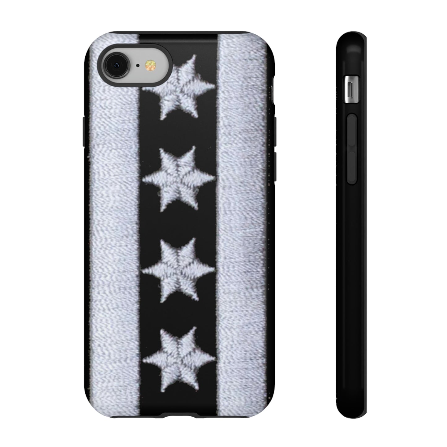 Phone Case-BLACK CHICAGO FLAG | Tough-iPhone 8-Glossy-PhoneCaseBoss-Phone-Best-Phone-Cases