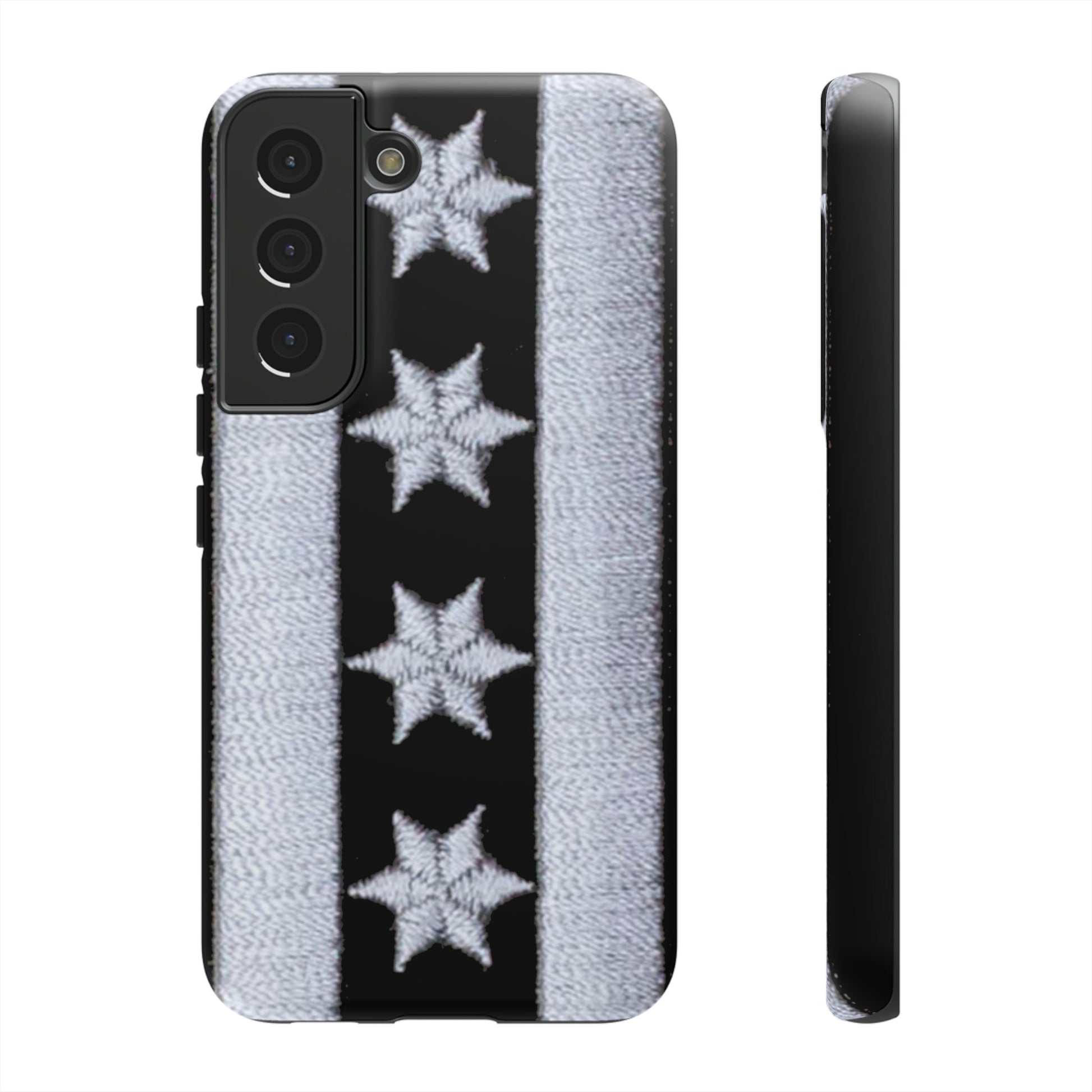 Phone Case-BLACK CHICAGO FLAG | Tough-Samsung Galaxy S22-Matte-PhoneCaseBoss-Phone-Best-Phone-Cases