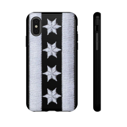 Phone Case-BLACK CHICAGO FLAG | Tough-iPhone XS-Glossy-PhoneCaseBoss-Phone-Best-Phone-Cases