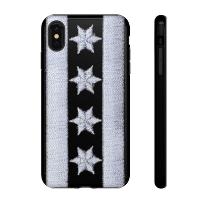 Phone Case-BLACK CHICAGO FLAG | Tough-iPhone XS MAX-Glossy-PhoneCaseBoss-Phone-Best-Phone-Cases