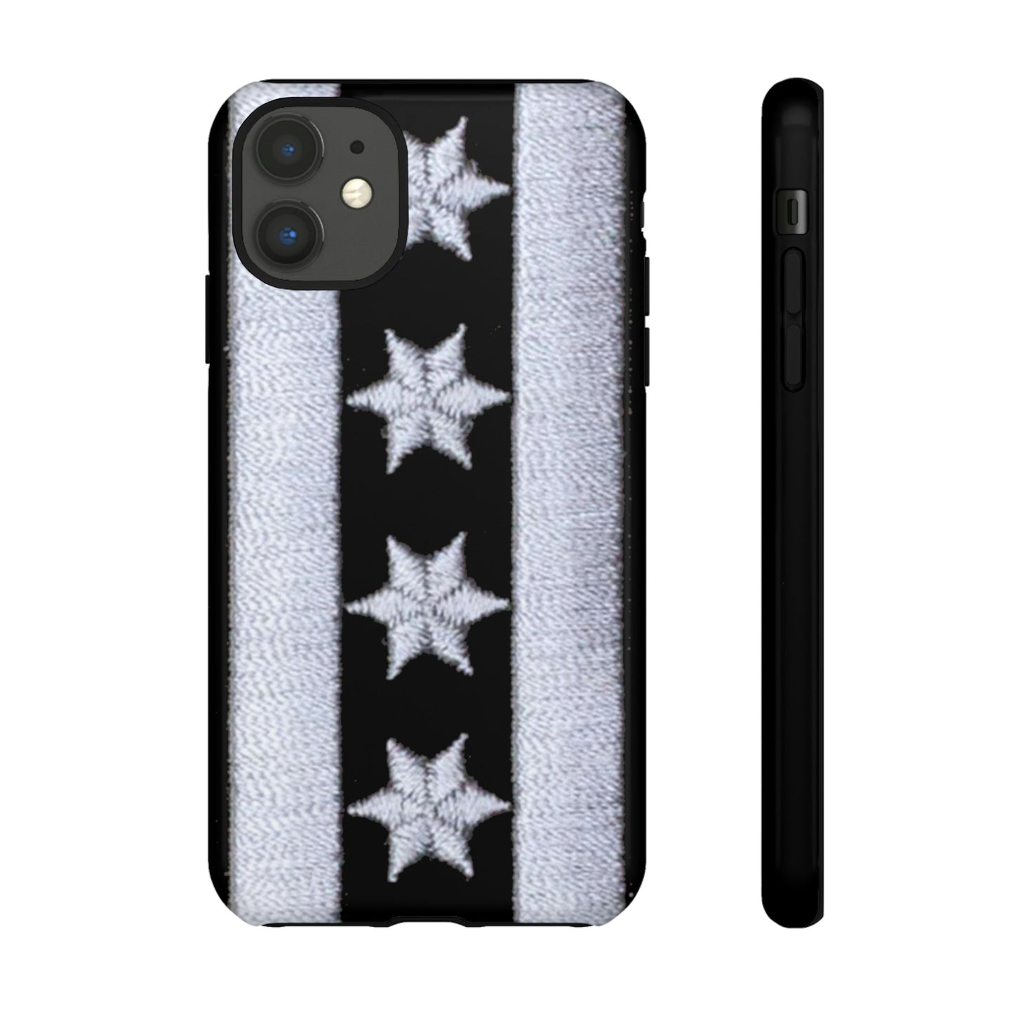 Phone Case-BLACK CHICAGO FLAG | Tough-iPhone 11-Glossy-PhoneCaseBoss-Phone-Best-Phone-Cases