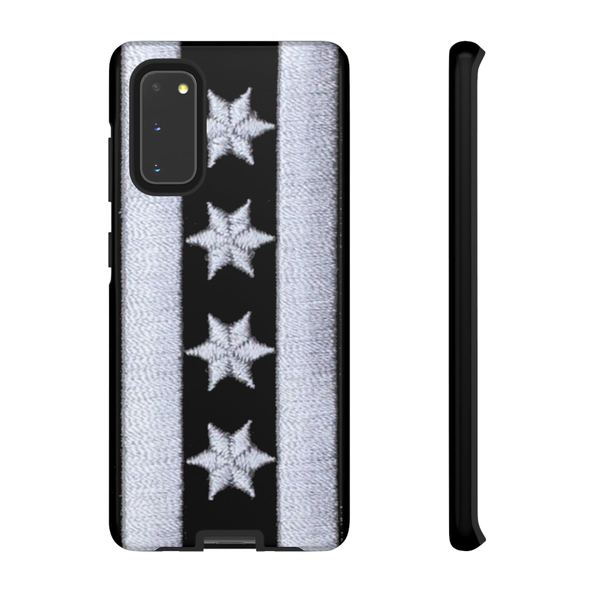 Phone Case-BLACK CHICAGO FLAG | Tough-Samsung Galaxy S20-Glossy-PhoneCaseBoss-Phone-Best-Phone-Cases