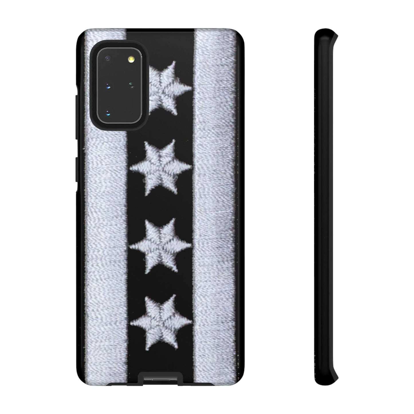 Phone Case-BLACK CHICAGO FLAG | Tough-Samsung Galaxy S20+-Glossy-PhoneCaseBoss-Phone-Best-Phone-Cases