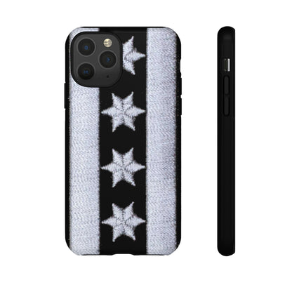 Phone Case-BLACK CHICAGO FLAG | Tough-iPhone 11 Pro-Glossy-PhoneCaseBoss-Phone-Best-Phone-Cases