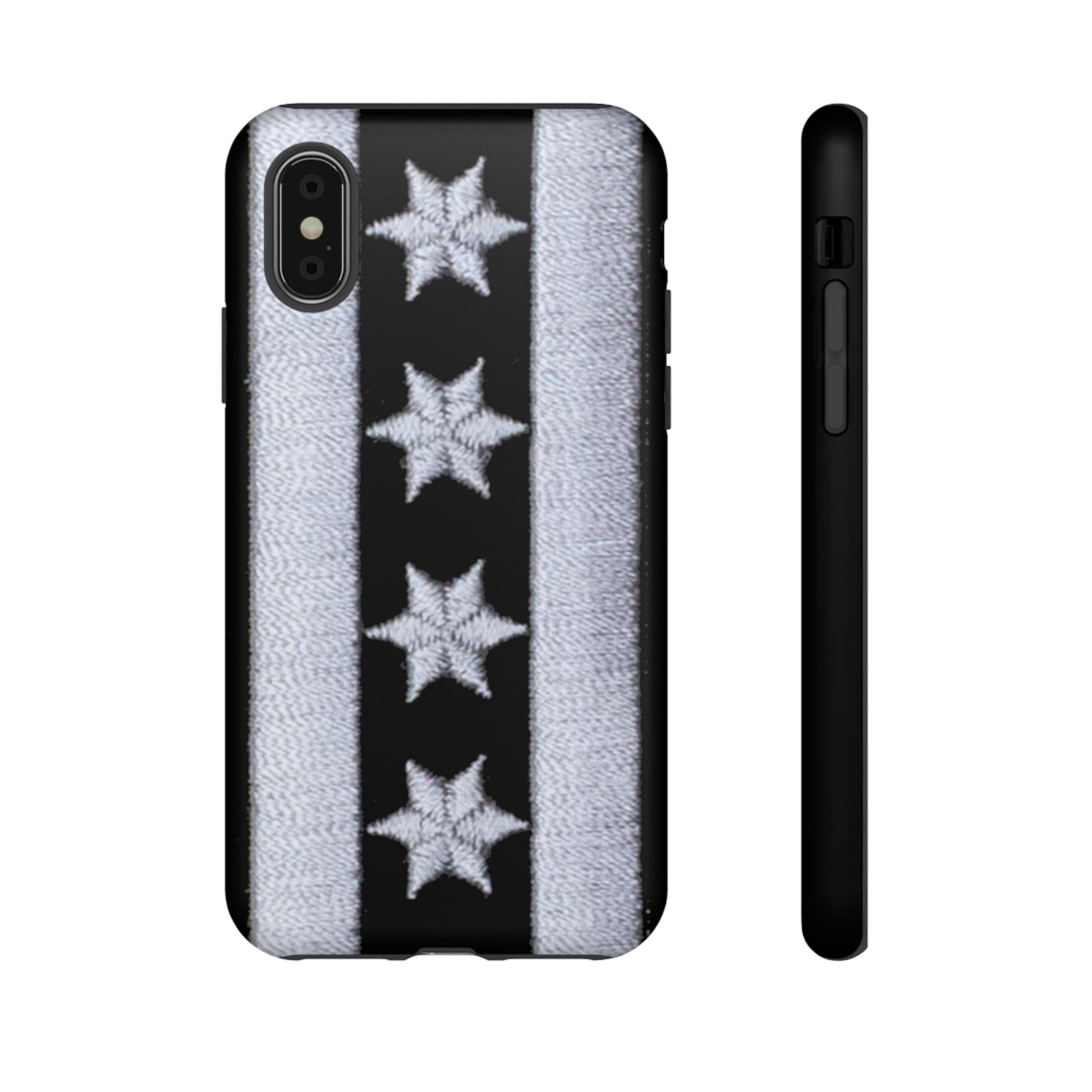 Phone Case-BLACK CHICAGO FLAG | Tough-iPhone X-Matte-PhoneCaseBoss-Phone-Best-Phone-Cases